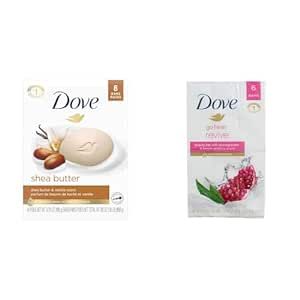 Dove Beauty Bar Skin Cleanser for Gentle Soft Skin Care Shea Butter & Beauty Bar Gentle Skin Cleanser For Softer and Smoother Skin Rejuvenating More Moisturizing Than Bar Soap, 3.75 Ounce (Pack of 6)