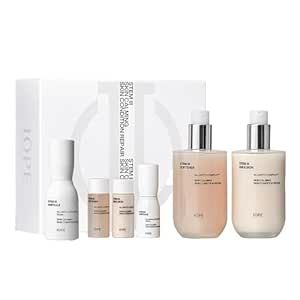 IOPE STEM III Skincare SET with extra Stem iii Serum - Intense Anti-aging Face Toner, Lotion, Ampoule with Hyaluronic Acid