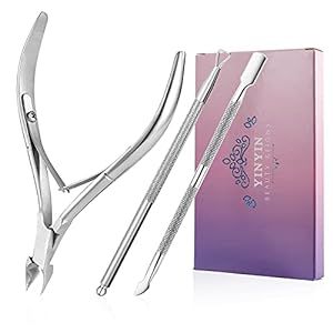 Cuticle Trimmer with Pusher -YINYIN Remover Nippers Professional Stainless Steel and Cutter Clippers Durable Pedicure Manicure Tools for Fingernails Toenails