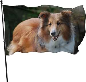 Cute Sheltie Breed Dog Garden 3x5Ft Flag Outdoor Indoor Party Home House Sign Decor Banner Fade Proof Flags