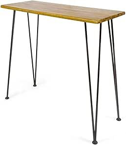 VBSQ Bar Table with Metal Hairpin Legs, Tea Bar Accessories Patio Table Coffee bar Accessories Asik Bar Table Coffee bar Outdoor bar Table Counter Height Table Gift Ideas